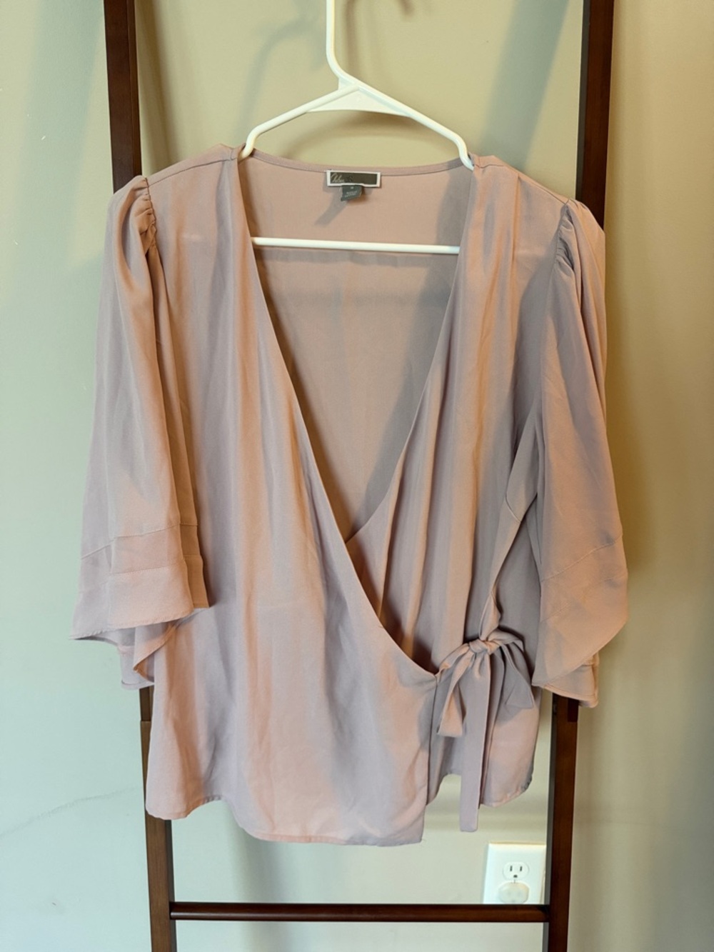 Chelsea28 Dusty Mauve Wrap Blouse with Side Tie